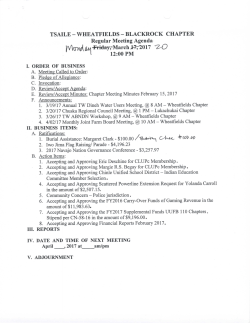 March 20, 2017 - Tsaile/Wheatfields Chapter