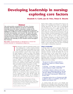 Developing leadership in nursing: exploring core factors