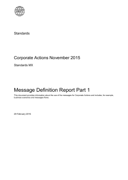 Message Definition Report Part 1