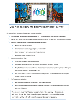 Survey Results 2017 - Impact100 Melbourne