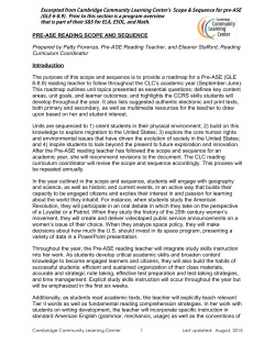 Cambridge CLC Pre ASE Reading SS excerpt