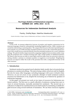 Resources for Indonesian Sentiment Analysis