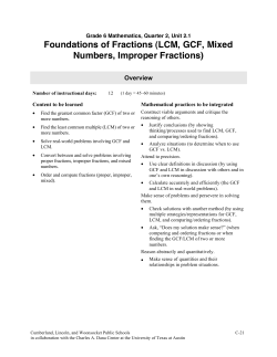 Foundations of Fractions (LCM, GCF, Mixed Numbers, Improper
