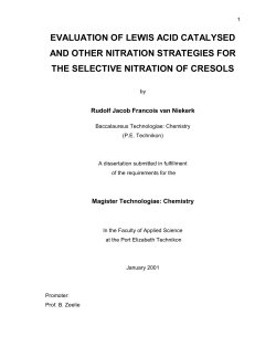 EVALUATION OF LEWIS ACID CATALYSED AND OTHER