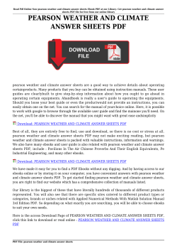 PEARSON WEATHER AND CLIMATE ANSWER SHEETS PDF