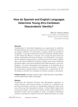 How do Spanish and English Languages Determine Young Afro