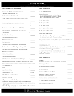 ISLAMIC STUDIES - UT College of Liberal Arts