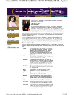 Page 1 of 6 ORGANIZATION &ndash; A GENERAL DESCRIPTION
