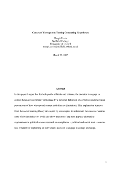 Testing Competing Hypotheses - Nuffield College