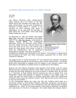 CUSHING AIDS NAVIGATION OF TRENT AFFAIR