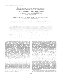RAPID SPECIATION AND THE EVOLUTION OF HUMMINGBIRD