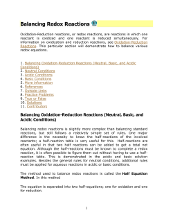 Balancing Redox Reactions