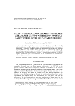 Selective removal of cesium(I), strontium(II) and barium(II) cations
