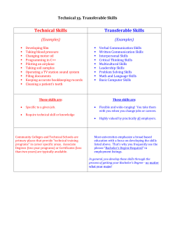 Technical Skills Transferable Skills