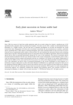 Early plant succession on former arable land