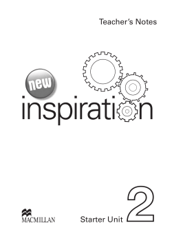 Starter Unit Teacher`s Notes