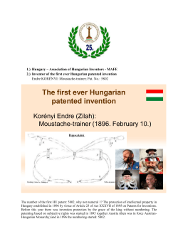 The first ever Hungarian patented invention