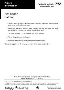 Hot spoon bathing - Derby Teaching Hospitals NHS Foundation Trust