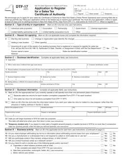 Application to Register for a Sales Tax Certificate of Authority