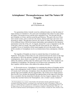 Aristophanes` Thesmophoriazusae And The Nature Of