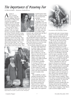 by Sheila Schmutz - Saskatchewan Trappers Association