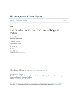 The possible numbers of zeros in a orthogonal matrix