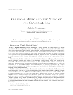 Classical Music and the Music of the Classical Era