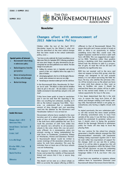 our newsletter - Old Bournemouthians