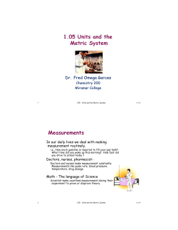 1.05 Units and the Metric System Measurements