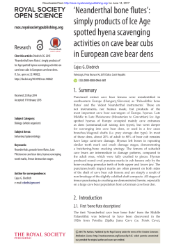 Neanderthal bone flutes - Royal Society Open Science