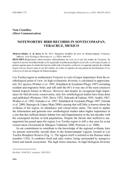 noteworthy bird records in sontecomapan, veracruz