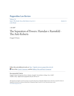 The Separation of Powers: Hamdan v. Rumsfeld