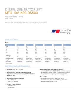 Spec Sheet MTU 10V1600 DS500 (450 kW Prime)