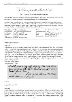Frederick Clarke from Coila, his story through family letters by