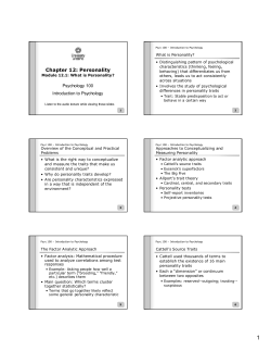 Chapter 12: Personality