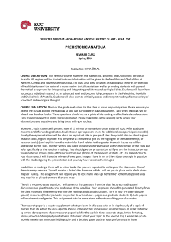 PREHISTORIC ANATOLIA