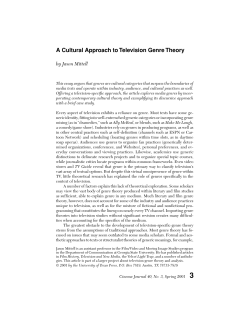 A Cultural Approach to Television Genre Theory