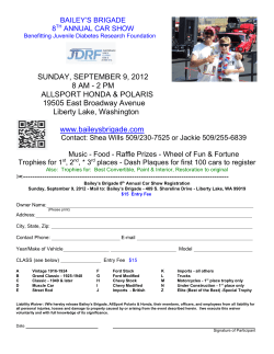 SUNDAY, SEPTEMBER 9, 2012 8 AM - 2 PM ALLSPORT