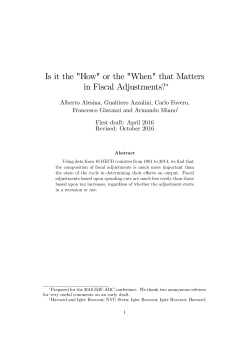"How" or the "When" that Matters in Fiscal Adjustments?