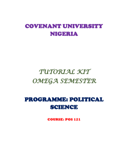 pos121 tutorial kit - Covenant University