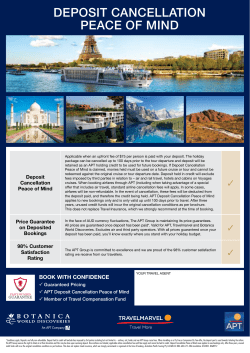 deposit cancellation peace of mind