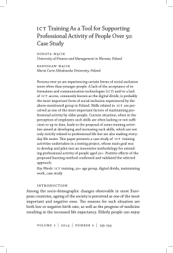 ict Training As a Tool for Supporting Professional Activity of