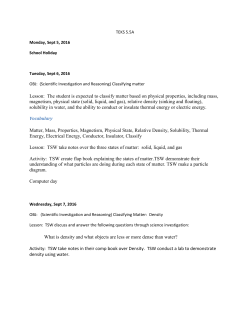 Lesson: The student is expected to classify matter based on physical