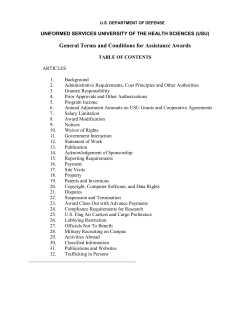 USU General Terms and Conditions for Assistance Awards