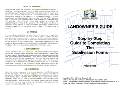 Subdivision Landowners Guide