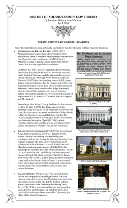 HISTORY OF SOLANO COUNTY LAW LIBRARY