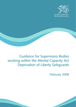 Guidance for Supervisory Bodies working within the Mental Capacity