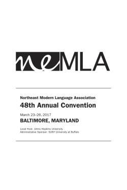NeMLA 2017 Convention Program