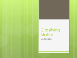 Classifying Matter - Waterford Public Schools