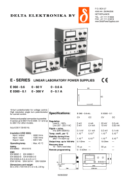 E - SERIES LINEAR LABORATORY POWER SUPPLIES